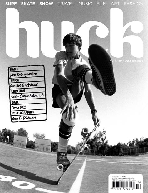 HUCK magazine, April/May 2010 Rodney Mullen, Sports Magazine Covers, Little White Lies, Sport Magazine, White Lies, Sports Magazine, Magazine Layout Design, Jack Kerouac, Travel Music