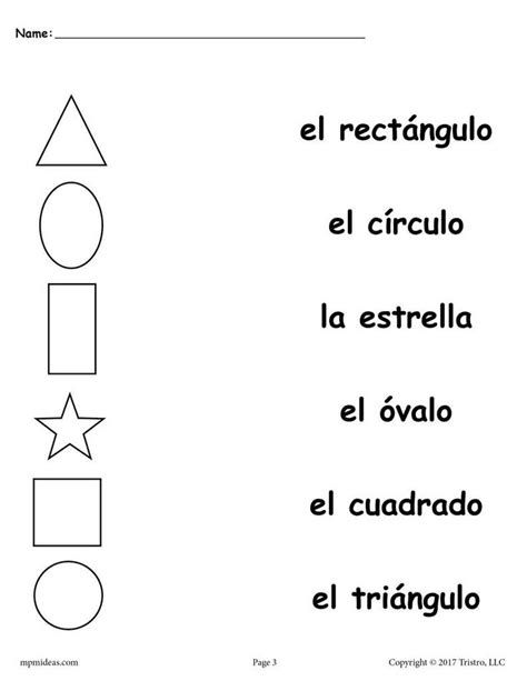 #spanishlessontips | Spanish Worksheets, Learning Spanish Personal Worksheets, Spanish Shapes, Preschoolers Worksheets, Beginner Spanish Worksheets, Shapes In Spanish, Worksheets In Spanish, Preschool Spanish Lessons, Spanish Preschool, Shapes Matching