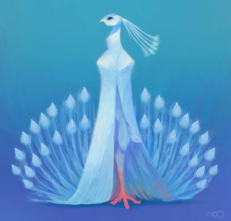 White Peacock by zgul-osr1113.deviantart.com on @DeviantArt Peacock Aarakocra, Peacock Character Design, Peacock Human, Peacock Drawing, Heroic Fantasy, White Peacock, Peacock Art, Have Inspiration, Creature Drawings