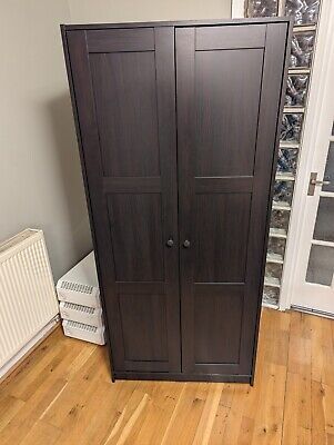 IKEA RAKKESTAD wardrobe 2 doors (Used) | eBay Rakkestad Ikea, Rakkestad Ikea Hack, Black Doors, Hanging Rail, 2 Doors, Ikea Hack, Garden Furniture, New Homes, Doors