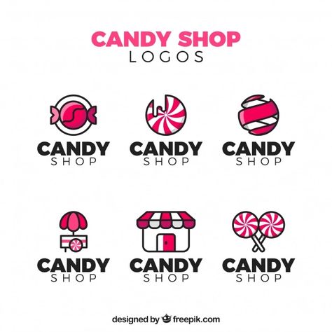 Sweet Logo, Lollipop Cake, Candy Logo, Cupcake Logo, Colorful Logo Design, Cupcake Shops, Caramel Candy, Cupcake Designs, Logo Food