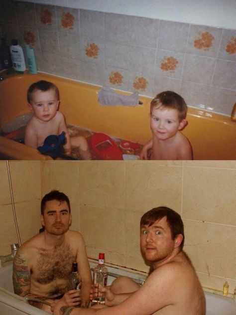 Then vs. Now Family Photos Ikea Inspiration, Then And Now Photos, Then Vs Now, Awkward Family Photos, Age Photos, Poor Family, Rich Family, Cute Couple Wallpaper, Couple Wallpaper