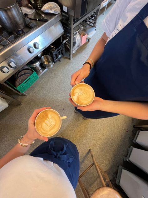 Coffee Shop Worker Aesthetic, Barista Job Aesthetic, Waitress Aesthetic Cafe, Cafe Job Aesthetic, Working In A Cafe Aesthetic, Cafe Worker Aesthetic, Cafe Barista Aesthetic, Coffee Shop Logo Ideas, Cafe Worker