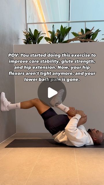 Anthony Green | Mobility on Instagram: "LOW BACK PAIN | TIGHT HIP FLEXORS   Try this exercise to improve your hip extension, which can help reduce tension/ tightness on the front part of your hips (hip flexors).  Push yourself with your foot away, squeezing your glutes and keeping your core tight to improve glute strength and core stability at the same time.  Try this and let me know how it goes!  #lowbackpain #lowbackpainrelief #mobility #movement #pain #backpainrelief #core #glutes" How To Release Tension In Hips, Stretches To Unlock Hips, Unlock Hip Flexors, Advanced Hip Mobility, Unlock Hip Flexors Stretching, Anthony Green, Low Back Pain Relief, Hip Problems, Reduce Tension