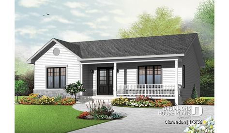 Color version 1 - Front of house plan 3136 Plan Chalet, Drummond House Plans, A Small House, Ranch House Plan, Ranch Style House Plans, Traditional House Plan, Bungalow House Plans, Ranch Style Homes, Ranch House Plans