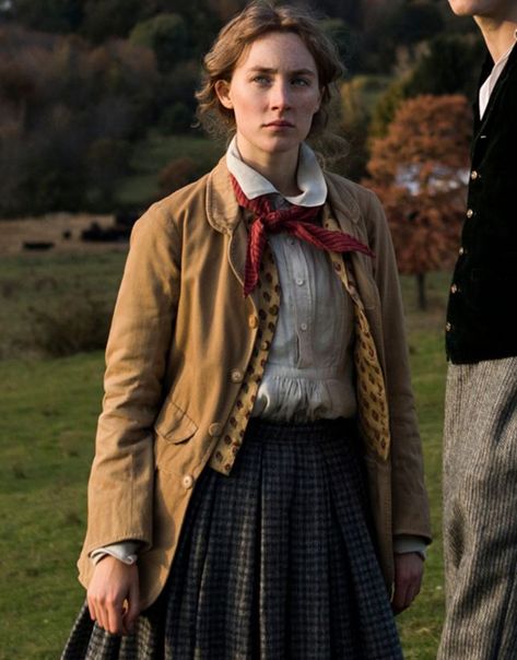 Little Women Jo March Trench Coat - Saoirse Ronan Brown Corduroy Coat Little Women Costumes, Estilo Rachel Green, March Outfits, Jo March, Corduroy Coat, Woman Movie, Little Women, Brown Coat, Women's Costumes