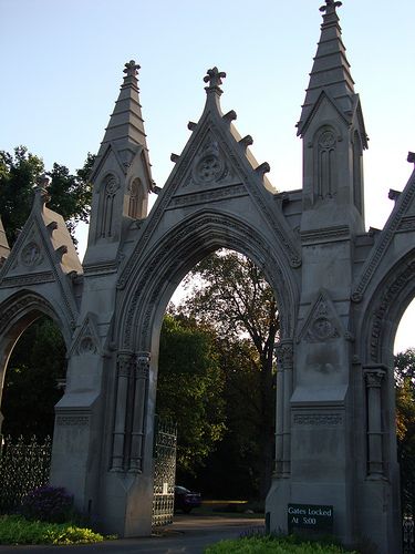 Gothic Gates Entrance, Gothic Entrance, Halloween Crypt, Epic Architecture, Gothic Gate, Bloxburg Castle, Cemetery Gates, Neo Gothic Architecture, French Gothic Architecture