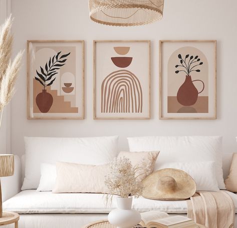 Set of 3 Abstract Terracotta Art Posters Earth Tone Boho Wall - Etsy Palestine, State of Earth Tone Poster, Art Marocain, Terracotta Art, Modern Geometric Art, Geometric Printable, Moroccan Art, Bohemian Wall Decor, Bohemian Wall, Geometric Art Prints