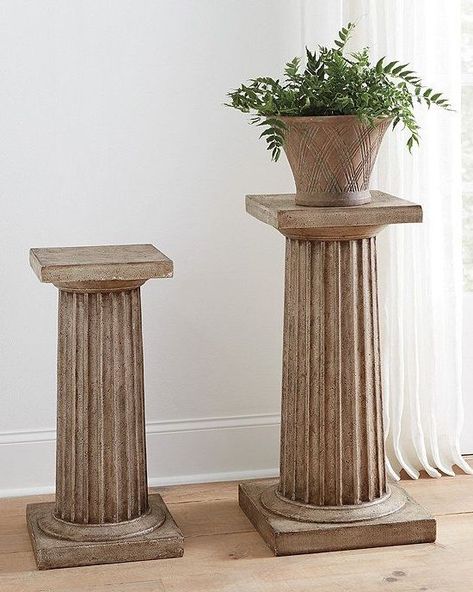 Column Decor, Plant Pedestal, Modern Column, Greek Columns, Bunny Williams, Plant Stands Outdoor, Outdoor Mirror, Best Indoor Plants, Plant Stand Indoor