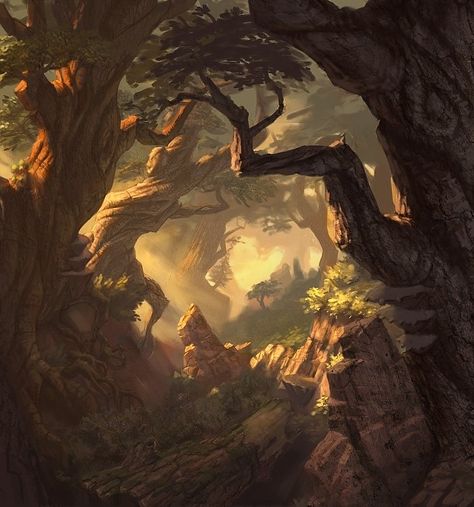 Landscape Concept, Fantasy Forest, Fantasy Setting, Fantasy Places, Matte Painting, Digital Art Illustration, Environment Design, Environmental Art, Fantasy Landscape