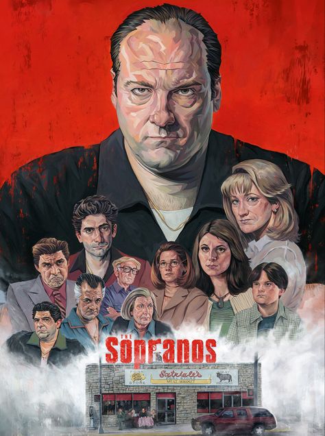 The Sopranos Sopranos Poster Art, Sopranos Artwork, Sopranos Characters, Sopranos Poster, Wrong Decision, Tv Covers, The Sopranos, Detailed Artwork, Sports Art