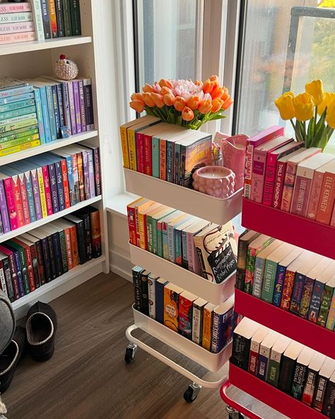 My happiest place 🫶🏻✨🌷 QOTD: if you could only read one genre for the rest of your life, what would it be? . . . . . . #book #booklover #reader #romancebooks #romancereader #books #tbr #bookshelf #bookstack #bookaesthetic #beautifulbooks #bookshelfdecor #fantasybooks #fantasyreader Bedroom Ideas Books, Books Organization Ideas, Cozy Book Room, Best Books 2024, Room Decor Books, Decor With Books, Book Room Aesthetic, Tbr Bookshelf, Book Room Ideas