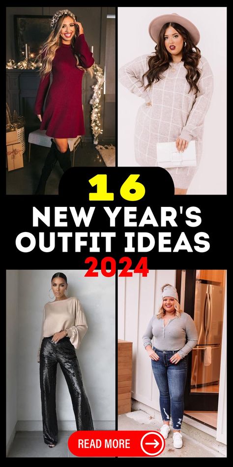 New Year's Outfit Ideas 2024: Winter Fashion, Holiday Parties, and Classy Dresses Newyear Outfits Women, Outfits Ideas Elegant, New Year Party Outfit Winter, Nye Outfits Cold, Nye Outfits Parties, New Year's Outfit, Outfit Ideas 2024, Winter Party Outfit, Perfect Winter Outfit