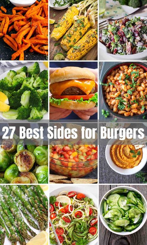 27 Best Sides for Burgers (What to Serve with Hamburgers) What To Eat With Hamburgers, Burgers And Sides Ideas, Sides Dishes For Hamburgers, Burger Meals Sides, Hamburgers And Hotdogs Party Food Ideas, Hamburger And Hotdogs Party, Best Sides For Burgers And Hotdogs, Best Burger Sides Dishes, Sides To Go With Hamburgers And Hotdogs