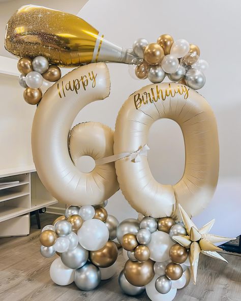 Celebrate milestone birthdays with something that will be sure to elevate the party! 🥂🍾🎂 #customade #bubblesandbows🎈🎀 #milestone #happybirthday #sixty 60th Birthday Picture Ideas, 60 Balloon Bouquet, 60 Birthday Balloons, 60 Birthday Theme, 60 Year Old Party Ideas, Women 60th Birthday Party Ideas, 60th Balloon Ideas, Women’s 60th Birthday Party, 60tg Birthday Ideas Mom