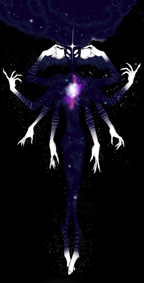 Eldritch Entity Art, Fantasy Cosmic Being, Universe Human Art, Moon God Character Design, Moon Oc Design, Star Creature Art, Anti Hero Oc Character Design, Cosmic God Art, Space God Art