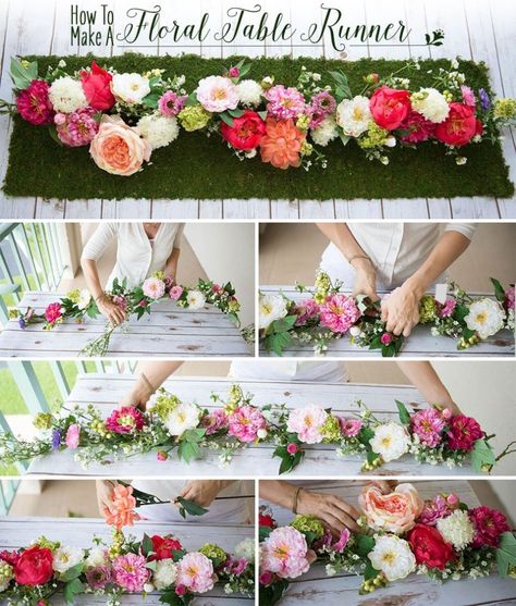 SIMPLE DIY FLORAL DECOR FOR YOUR HOME Diy Floral Garland, Diy Flower Garland, Hydrangea Garland, Planning Party, Deco Champetre, Peonies And Hydrangeas, Bridal Table, Floral Table Runner, Floral Table