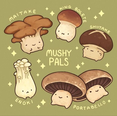 Mushroom Illustration Cute, Mushroom Character, Doodles Kawaii, Mushroom Illustration, 심플한 그림, 귀여운 음식 그림, Mushroom Drawing, Mushroom Forest, Cute Doodles Drawings