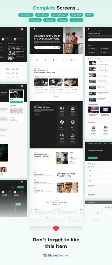 EdTech - Online Learning Startup Web UI Kit — Figma Resources on UI8 Technology Event, School App, Landing Page Ui, Event App, Saving Strategies, Money Saving Strategies, Professional Style, Educational Apps, Screen Design