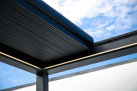 Pergola Roof, Roof Terrace Design, Retractable Shade, Rooftop Terrace Design, Retractable Roof, Patio Shade, Door Design Modern, Pergola With Roof, Patio Roof