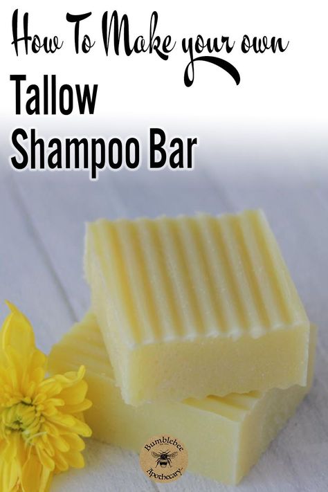 Since I had already been making my own soap bars for a while, I decided to see if I could come up with my own tallow shampoo bar recipe. I am still so enamored with these shampoo bars. They are literally everything I ever wanted in a hair washing solution. Tallow Shampoo Bar, Tallow Shampoo, Tallow Recipe, Diy Shampoo Bar, Homemade Shampoo Bar, Shampoo Bar Recipe, Savon Diy, Skincare Recipes, Shampoo Recipe