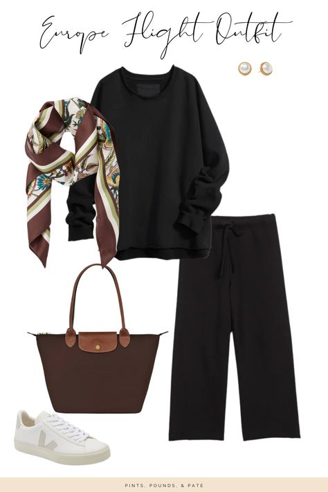 The Ultimate Guide to Dressing for a 10-hour Flight to Europe Women’s Spring Outfit Ideas, Weekend In Dc Outfits, How To Pack For Europe In The Fall, Airplane Travel Outfit Ideas, Outfits For Traveling In Europe, Best Airport Outfits For Women, Summer Flight Outfit, Travel Wardrobe For Women Over 50 Europe, Casual Comfortable Outfits