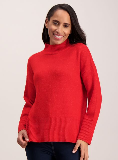 Tu Clothing, Chic Sweater, Slim Skirt, Sweater Tops, Classic Sweater, Chic Sweaters, Mock Turtleneck, Mock Neck Sweater, Winter Fashion Outfits