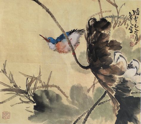 Xieyi Painting, Chinese Arts And Crafts, Huangshan, Lotus Painting, Painting Styles, Japan Painting, Bird Watercolor Paintings, Chinese Brush Painting, Organic Art