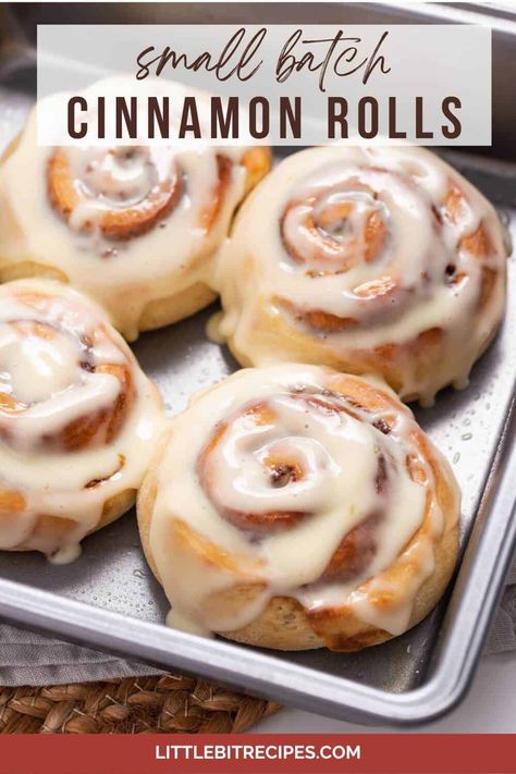 Small Batch Cinnamon Rolls Small Batch Cinnamon Rolls, Protein Cinnamon Rolls, Easy Homemade Cinnamon Rolls, Homemade Cinnamon Rolls Recipe, Cinnamon Roll Recipe Homemade, Small Batch Baking, Cinnamon Roll Recipe, Cinnamon Roll Dough, Cinnamon Rolls Easy