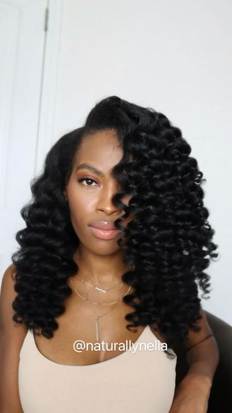 Wand Curls On Natural Hair, Blowout Natural Hair, Curls On Natural Hair, Styles Natural Hair, Hair Styles Natural, Natural Hair Blowout, Natural Hair Wedding, Hair Blowout, Wand Hairstyles