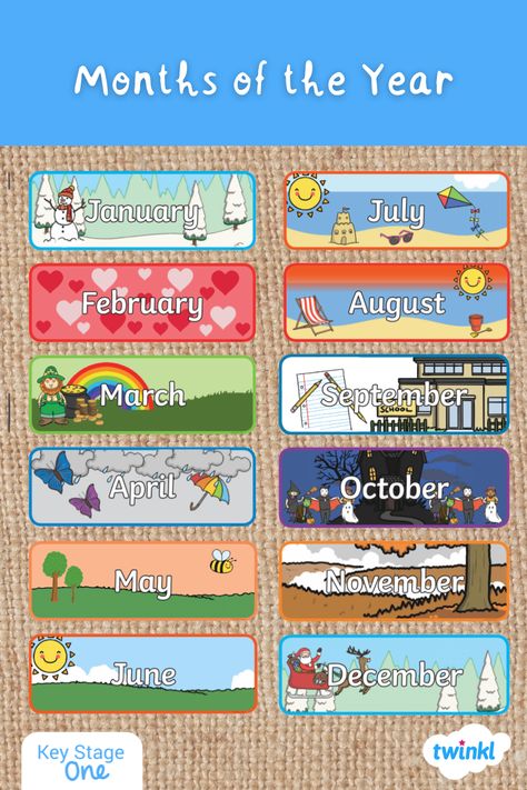 Display these months of the year cards in your classroom as part of your class calendar. They can also be used as part of a topic on seasons and would be a great addition to continuous provision in your classroom. Class Calendar, September School, Continuous Provision, Seasons Months, Class Displays, Kindergarten Class, Free Teaching Resources, Months Of The Year, Busy Bee