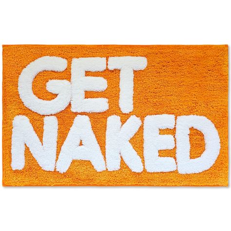 PRICES MAY VARY. LOOKING FOR A FUN BATH MAT TO DRESS UP YOUR ORANGE BATHROOM DECOR? Step onto our Get Naked bath mat and feel the softness between your toes. This funny bath mat is made from soft and absorbent materials. Fun bathroom rugs like this will add a touch of style to any modern, rustic, minimalist, or boho bathroom decor. SUPER SOFT RAISED LETTER DESIGN - Our tufted microfiber Get Naked rug is densely woven with raised plush letters making it super cozy on your feet. Are you looking fo Burnt Orange Bathroom Rugs, Fun Bathroom Rugs, Orange Bathroom Rug, Pink Bathroom Rugs, Fun Bath Mats, Rugs Cute, Funny Bath Mat, Pink Bathroom Accessories