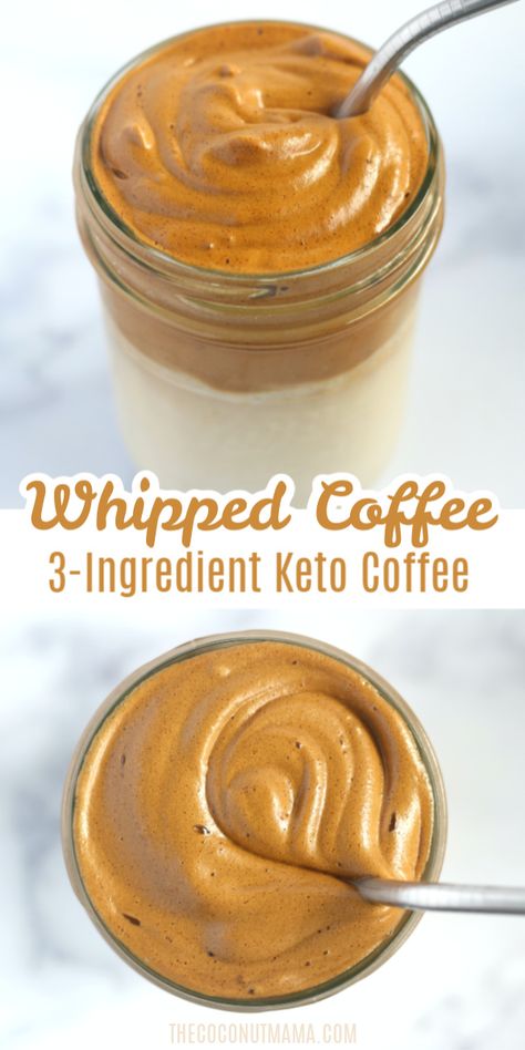 Whipped Coffee Recipe With Instant Coffee, Low Carb Cold Coffee Drinks, Keto Frappe Recipe, Creamy Coffee Recipe, Instant Coffee Whip, Coffee With Instant Coffee, Coffee Sweetener, Whipped Coffee Recipe, Cookies Cheesecake