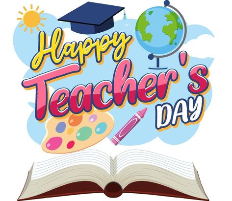 Happy Teacher's Day banner with school objects Happy Teachers Day Logo, Happy Teachers Day Happy Teachers Day Poster, Happy Teachers Day Board Decoration, Happy Teachers Day Banner, Teachers Day Banner, Happy Teachers Day Poster, Teachers Day Clipart, Happy Teacher's Day Images, Classroom Awards Certificates