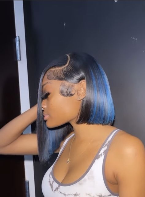 Blue Bob, Voluminous Curls, Voluminous Hair, Bob Styles, Bob Cut, Hot Hair Styles, Hair Life, Wig Styles, Lace Frontal