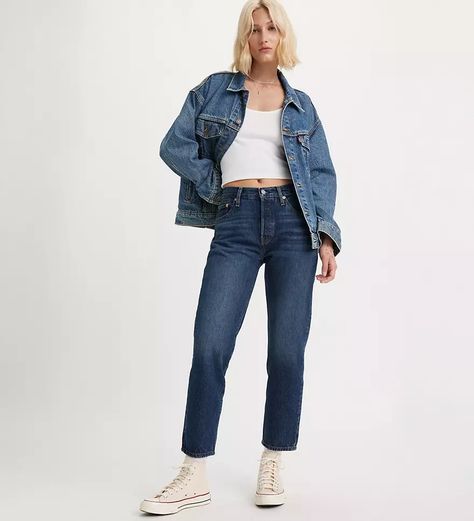 501® Cropped Women's Jeans - Dark Wash | Levi's® US Women's Jeans, Modern Jeans, Levis 501 Original, The Blueprint, Levis 501, Levi Strauss, Relaxed Style, Latest Fashion Clothes, White Tshirt