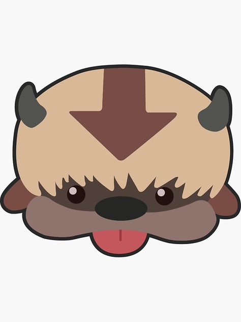 "Appa - Cartoon" Sticker by hopperograss | Redbubble Cute Appa Avatar, Cute Appa Drawing, Appa Drawing Simple, Avatar Appa Drawing, Appa Pottery, Avatar The Last Airbender Doodles, Appa Avatar Art, Appa Avatar Tattoo, Appa Drawing