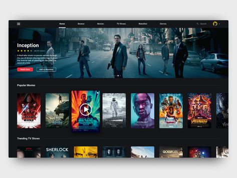 TV App Design by Alex Bedard on Dribbble Web Movie, Free Business Logo, Interactive Web Design, Ui Design Dashboard, Movie App, Mobile App Design Inspiration, Movie Website, Tv Design, Design Basics