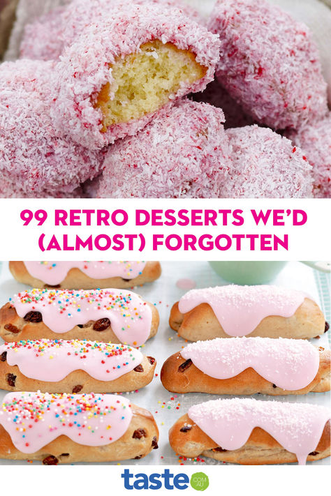 These old-school sweet treats take us back to our childhood: from traditional baked rice pudding to classic cobbler, apple crumble to old-fashioned bee stings – we’ll be passing these recipes down to our kids. Grandma Baking Recipes, Baked Puddings Recipes, School Dessert Recipes, Old Fashioned Treats, Retro Baking Recipes, Tea Cakes Old Fashioned British, Classic British Desserts, Old Baking Recipes, Crazy Baking Ideas