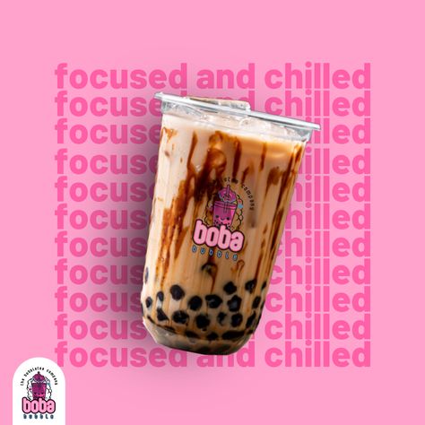 Stay focus and chilled with Boba Bubble! #BobaBubble #bubbletea #bubblelife #bobalovers #bobatea #bobapearls Bubble Tea Advertisement, Boba Tea Poster, Boba Shop Design, Bubble Tea Packaging, Boba Branding, Boba Poster, Bubble Tea Poster, Boba Design, Bubble Tea Design