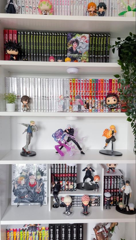 Bookshelf Layout, Anime Themed Room, Manga Shelving, Manga Room, Anime Bedroom Ideas, Manga Shelf, Anime Bedroom, Diy Room Decor For Teens, Otaku Room