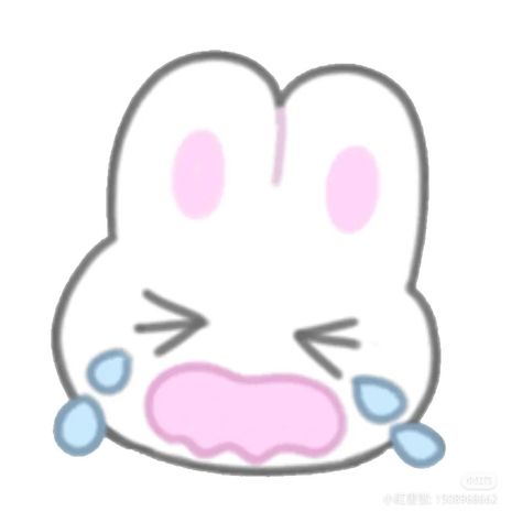 Cute Discord Stickers, Cute Discord Emojis, Bunny Emoji, Chibi Bunny, Crying Emoji, Animal Crossing Memes, Discord Emojis, Discord Emotes, Kawaii Bunny