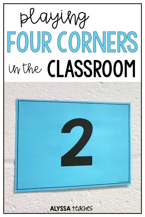 Games For Middle Schoolers, Classroom Games Elementary, Four Corners Game, Play In The Classroom, 4th Grade Classroom, Elementary Activities, Review Activities, Classroom Games, Formative Assessment