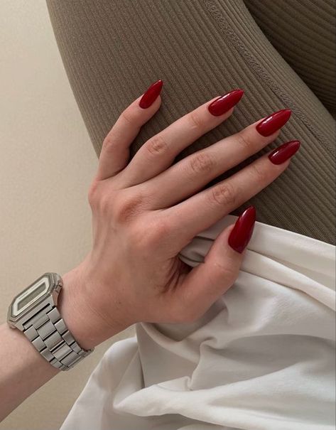 Red Nails Soft Gel, Nails 2024 Red, Gel X Nails Red, Red Nails 2024, Xmas Red Nails, Red Gel X Nails, Long Red Nail Ideas, All Red Nails, Ferrari Red Nails