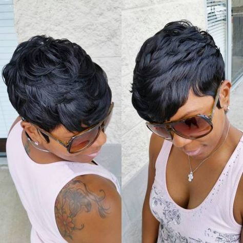 African American Women Short Haircuts                                                                                                                                                     More Black Pixie Haircut, 27 Piece Hairstyles, Hair 2016, African Ladies, Short Weave, Short Hairdos, Short Human Hair Wigs, American Shorthair, Sassy Hair