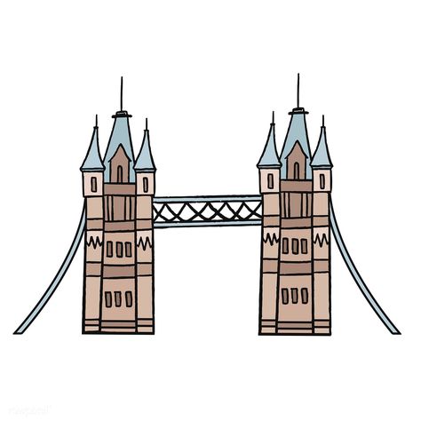 Tower Bridge the iconic symbol of London illustration | premium image by rawpixel.com / Aum London Bridge Illustration, Modern Caligraphy, Botanical Vector, Bridge Drawing, London Drawing, London Illustration, London Icons, Doodle Background, Tower Bridge London