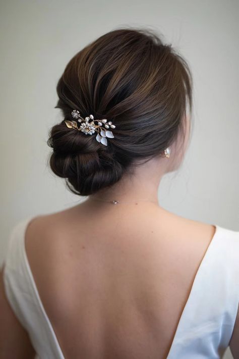 Engagement Updo Hairstyles, Elegant Updo Bride, Wedding Hairstyles Updo Asian Hair, Engagement Hairstyles Updo, Wedding Hairstyles Updo Brown Hair, Indian Updo Hairstyles Weddings, Filipiniana Wedding Hairstyle, Wedding Dresses Hairstyles, Hair Do For Engagement