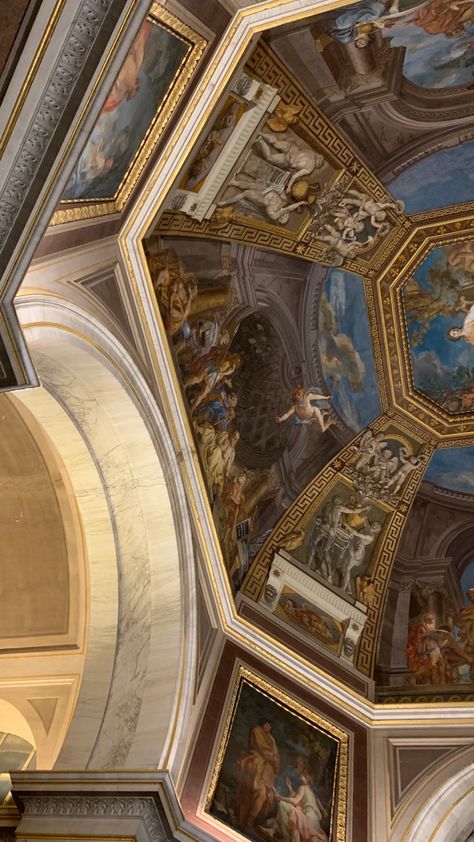 roman old money ceiling paintings, palace aesthetic old money roman church Old Roman Architecture, Roman Astethic, Roman History Aesthetic, Old Roman Aesthetic, Old Money Painting Aesthetic, Roman Paintings Aesthetic, Old Greece Aesthetic, Old Rome Aesthetic, Roman Architecture Aesthetic