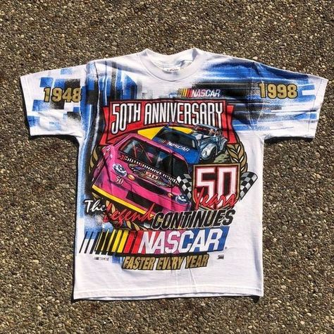 Vintage Nascar Tee, Vintage Tshirts Women, Vintage Shirt Design, Nascar Shirt, Nascar Tee, Nascar Shirts, Nascar T Shirts, Nba Outfit, Style Bundle