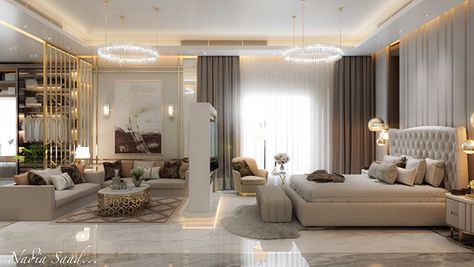 Neoclassic Master Bedroom with Dressing in kSA on Behance Nha Pho, Wardrobe Interior, Luxe Bedroom, Modern Living Room Interior, Wardrobe Interior Design, Modern Luxury Bedroom, Luxury Bedroom Design, Luxury Bedroom Master, Luxury Rooms